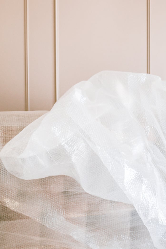 Furniture Covered with Bubble Wrap